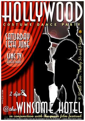  Hollywood on Hollywood Linc Tv Benefit Costume Dance Party Poster Copyright